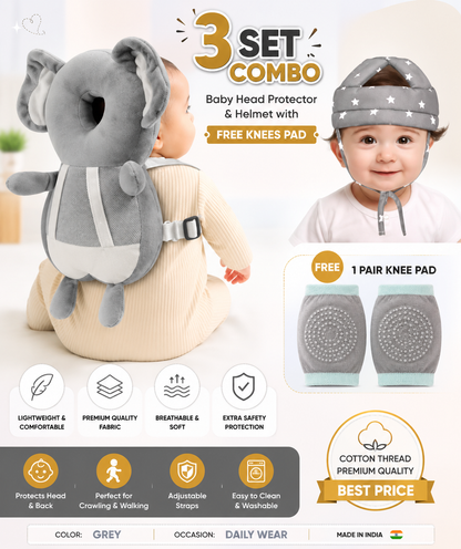 Baby Head protector and Helmet with Free knees pad SET -3