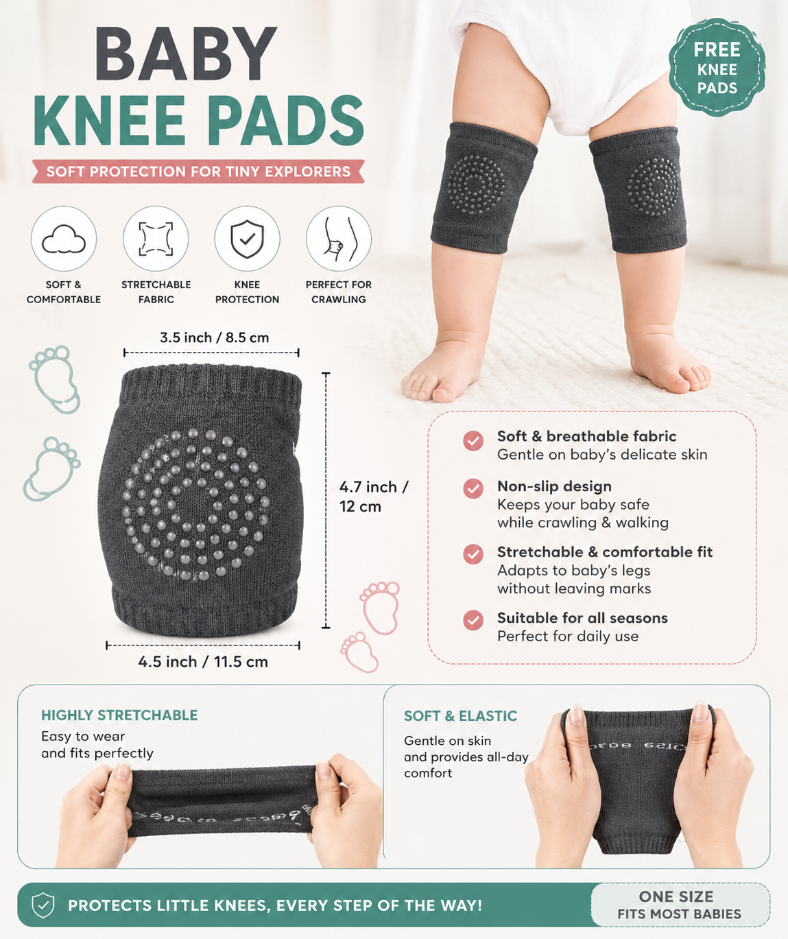 Baby Head protector and Helmet with Free knees pad SET -3