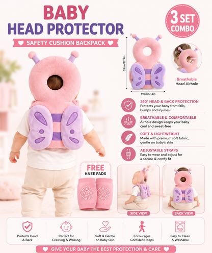 TinySteps Baby Head protector and Helmet with Free knees pad SET -3